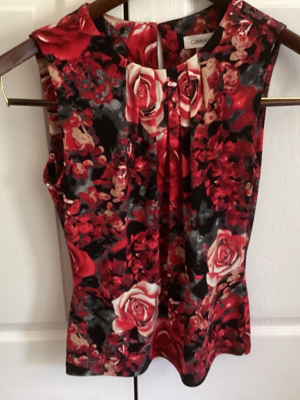 Ladies Calvin Klein Floral Sleeveless Tank Blouse Size XS